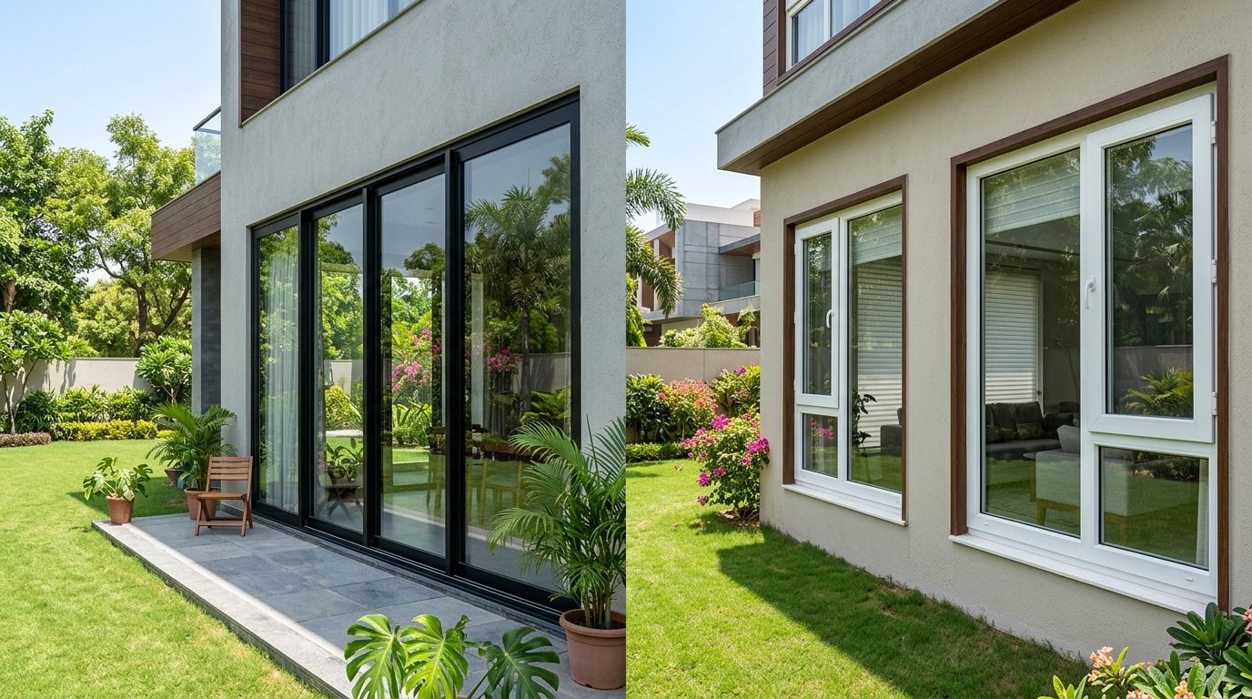Aluminium vs uPVC windows for Chandigarh homes comparison.