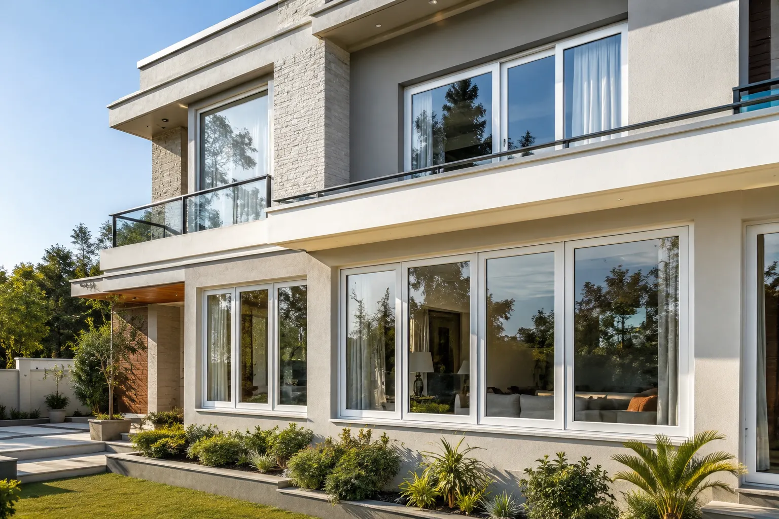 Modern Ropar home with professionally installed white uPVC windows and doors