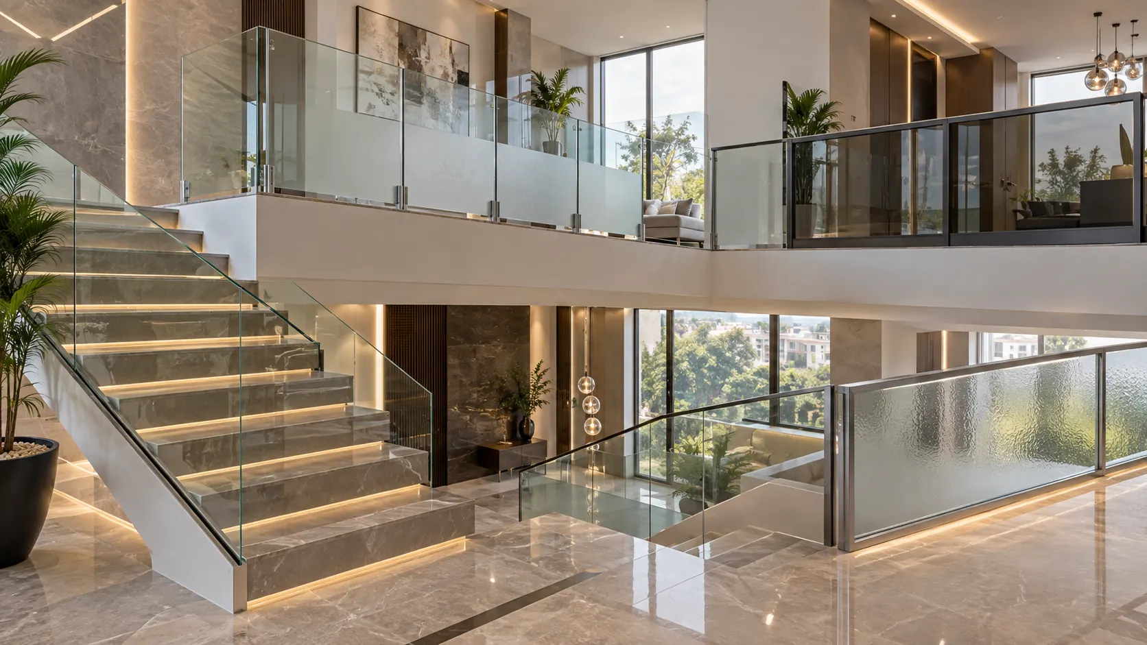 Frameless and framed glass railing design options for Mohali homes