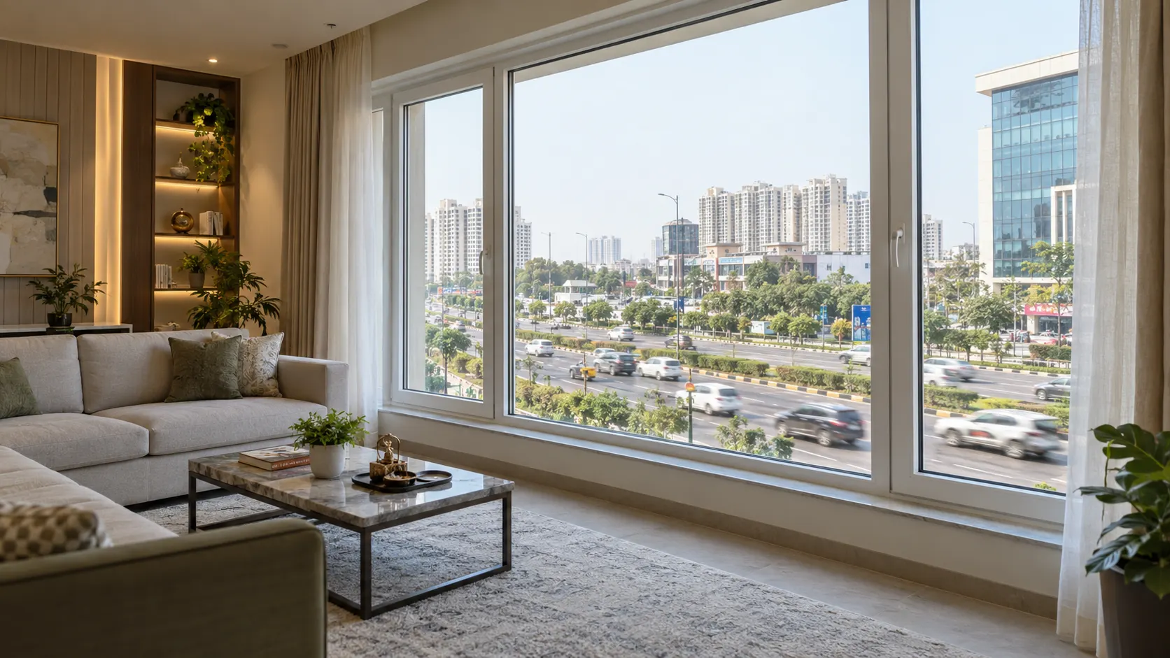 uPVC windows helping reduce traffic noise in a Zirakpur home