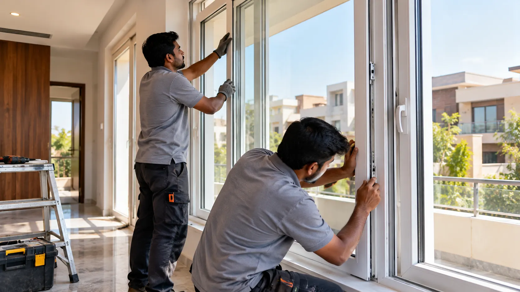 Professional installation of uPVC windows and doors in a modern Kharar home